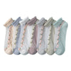 Women's Thin Spun Glass Lace Crystal Boat Socks