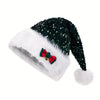 Christmas Hat Red Paillette Bowknot Plush Decorative Hat