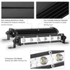7in LED Light Bar Single Row Offroad Spot Lights 18W Ultra Slim Straight Work Light For Trailer Truck Bus Boat
