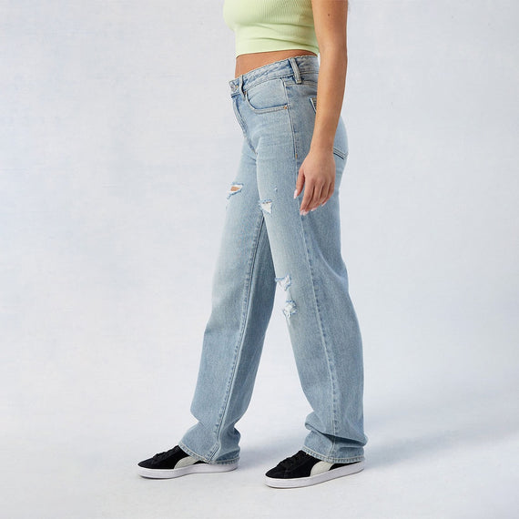 Women’s High-Waist Wide-Leg Jeans – Full-Length, Center Pleat Design, All-Season Cotton Denim
