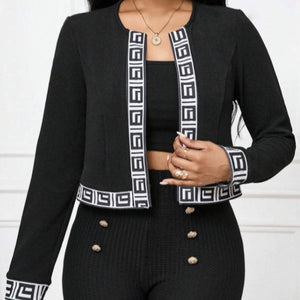 Women's Open Collar Floral Print Long Sleeve Blazer – Stylish Suit Jacket for All Seasons