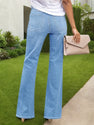 Large SizeWomen'S High-waisted Ripped Flared Jeans, Fashion Trend Casual Pants Wide-leg Pants