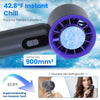 Turbo Chill 100: Ultra-Fast Handheld Fan with Ice Cooling | 3000mAh Rechargeable | Smart LCD Display | Ideal for Travel, Camping & Beach Fun