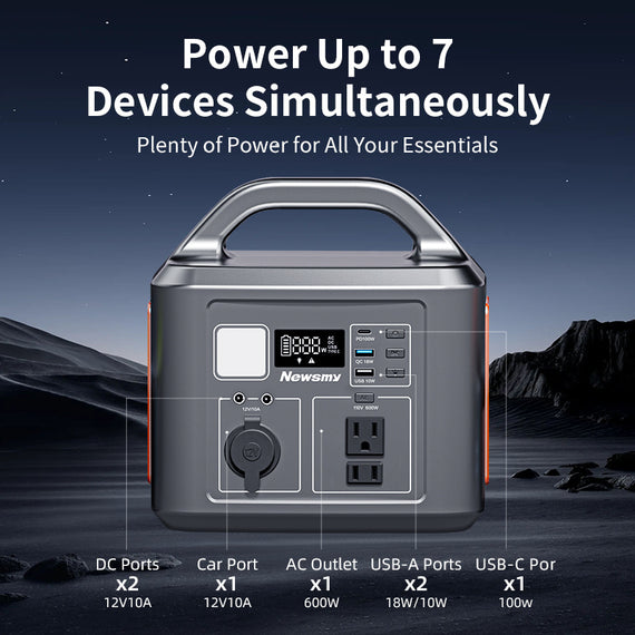 P605 Portable Power Station Reliable 600W / 538Wh Lithium Backup Battery | Your Solar-Powered Companion for Home & Outdoor Emergencies