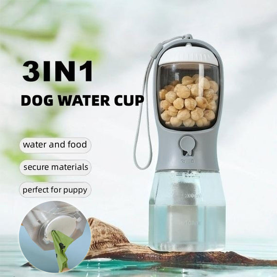 Dog Water Cup Drinking Food Garbage Bag Three-in-one Portable Small Multi-functional Pet Cups Pets Supplies | Free Delivery | 10% off On Fisrt Order