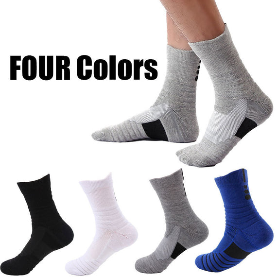 4 Pairs Men's Compression Crew Socks | Cushioned, Anti-Blister, Moisture-Wicking, Breathable & Odor-Resistant for Running, Hiking, Cycling & Workouts