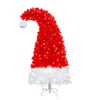 6FT Artificial Christmas Tree With LED Light, Santa's Hat Shape Artificial Whimsical Xmas Tree With 1050 Tip, Curved Xmax Tree