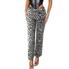 Printed Sequins Leopard Print European And American Straight-leg Trousers