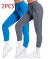2 Pack Women's Quick Dry High Waist Tummy Control Yoga Pants Workout Leggings With Side Pockets