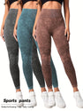 3 Pack Mesh Cut Out Leggings For Women Tights Breathable Workout Tummy Control Pants