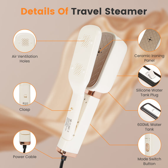 3-in-1 Travel Steam Iron & Garment Steamer