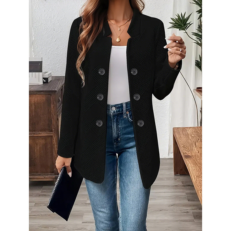 Women's Open Front Blazer Cardigan | Long Sleeve Notch Collar Office Coat for Casual & Business Wear
