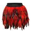 Women's Unique Faux Feather Asymmetrical Mini Skirt - Gothic Party Dance Skirt For Summer Events
