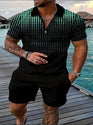 Men's Polo Shirt & Shorts Sports Set – Short Sleeve Athletic Outfit