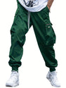 Men's Multi-Pocket Cargo Pants – Casual Hip-Hop Drawstring Trousers for Outdoor, Streetwear & Sports