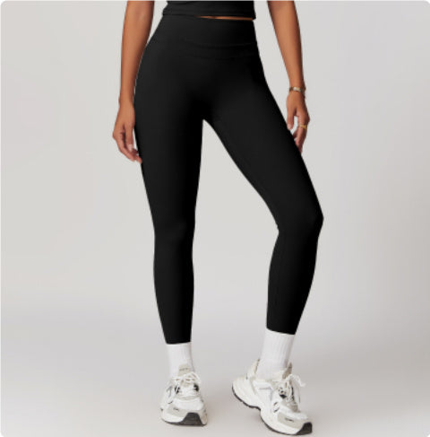 Sanding Tight High Waist Yoga Pants Belly Contracting Hip Raise Fitness Pants