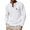 Waffle-Knit Quick-Dry Henley Raglan Long Sleeve Shirt with Buckle Detail
