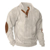 Men's Corduroy Stand Collar Casual Pullover – Long Sleeve Vintage Style Sweater