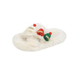 Christmas Hat Fluffy Slippers Women's Warm Toe Covering Cotton Slippers