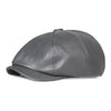 Leather Octagonal Cap Women's Retro