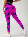 2 Pack New Style Hollow-Out Tie-Dye High-Waisted Tummy-Control Yoga Pants