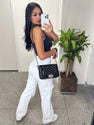 White Overalls Three-dimensional Pocket Trendy All-matching