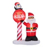 8.2FT Lighted Christmas Inflatable Decoration, Inflatable Black Santa & Road Sign, Funny Blow Up Yard Decorations With Built-in LED Lights For Holiday Party Front Yard Lawn Garden Decor