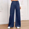 Wide-leg Plus Size Light Blue Washed Straight