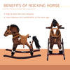 Rocking Horse Kids Plush Ride-On Toy Nursery Rhyme Music 18-36 Months Light Brown White Perfect Gift For Toddlers