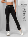 4pcs High-Waisted Flare Sharkskin Leggings Slim Fit, Lightweight & Sculpting Yoga Pants
