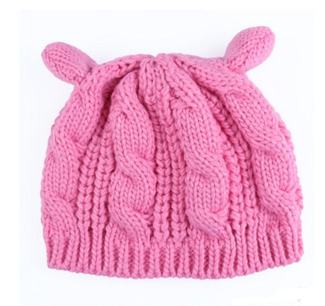 Autumn Winter Cat Ear Knit Beanie
