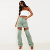 Women's High-Waist Cargo Pants Loose Fit Convertible Pants With Zip-Off Legs To Shorts Cotton Twill For All Seasons