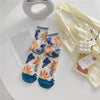 Retro Personality Breathable Glass Silk Socks Japanese Bright Color Socks