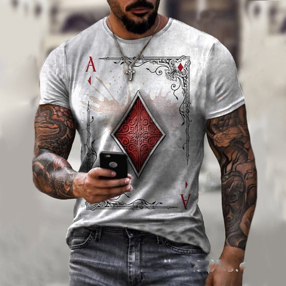 Stylish Playing Card Graphic Men’s Tee