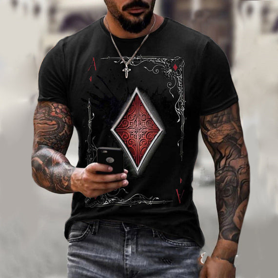 Stylish Playing Card Graphic Men’s Tee