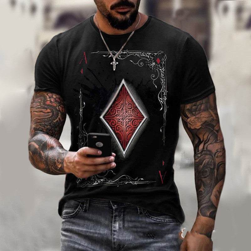 Stylish Playing Card Graphic Men’s Tee
