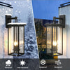 22” Outdoor Wall Lantern, Matte Black | Dusk-to-Dawn Sensor, Weather-Resistant, Clear Glass Panels, 2-Light Design (Bulbs Not Included) – Perfect for Porch, Patio & Garage