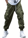 Men's Multi-Pocket Cargo Pants – Casual Hip-Hop Drawstring Trousers for Outdoor, Streetwear & Sports