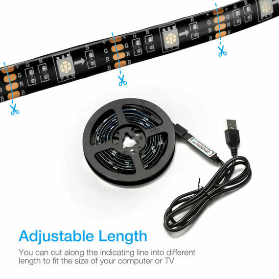 4x50CM USB RGB LED Strip Kit | 5V Backlight with Remote for TV, PC & Lamp Ambience