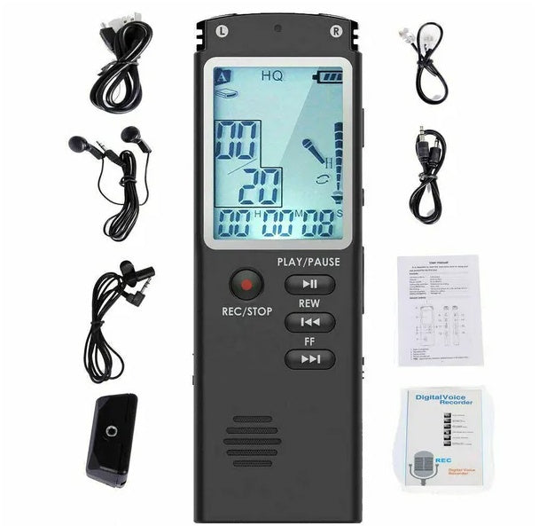 32GB Smart Voice-Activated Mini Recorder | Pocket Dictaphone & MP3 Player