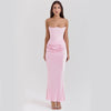 Slim Fit Tube Top Backless Long Dress – Sexy Bandeau Evening Party Wear for Women