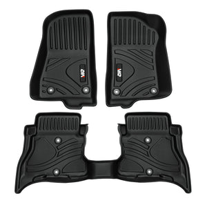 MKR Non-Slip Durable TPE ECO Car Floor Mat Compatible With Jeep Wrangler JL 4xe Not For 2 Door And JL Unlimited Models 2021-2024 3 PCS