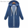 Hooded Long Sleeve Sweater Fleece Long Jacket