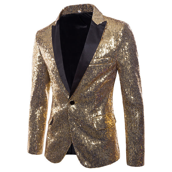 Men's Sequin Blazer – Sparkling Banquet & Stage Performance Jacket | Party, Bar, DJ Suit