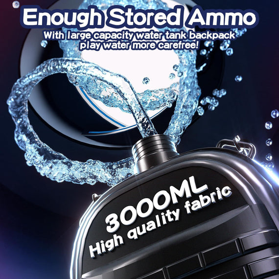 Double-barreled Gatling Water Gun Black New Cool Blue Version Toy