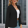 Plus Size Women's Collarless Blazer Jacket – Long Sleeve, Solid Color, Stylish & Minimalist Outerwear for Spring & Fall