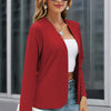 Plus Size Women's Collarless Blazer Jacket – Long Sleeve, Solid Color, Stylish & Minimalist Outerwear for Spring & Fall