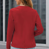Plus Size Women's Collarless Blazer Jacket – Long Sleeve, Solid Color, Stylish & Minimalist Outerwear for Spring & Fall