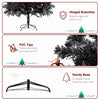 FCH 7ft 1500 Branch PVC Branch Iron Bracket Christmas Tree Black