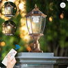 20 Golden Solar Powered LED Outdoor Lantern, Vintage Garden Light With Elegant Glass Design For Pathways, Yards, And Patios  1-Pack